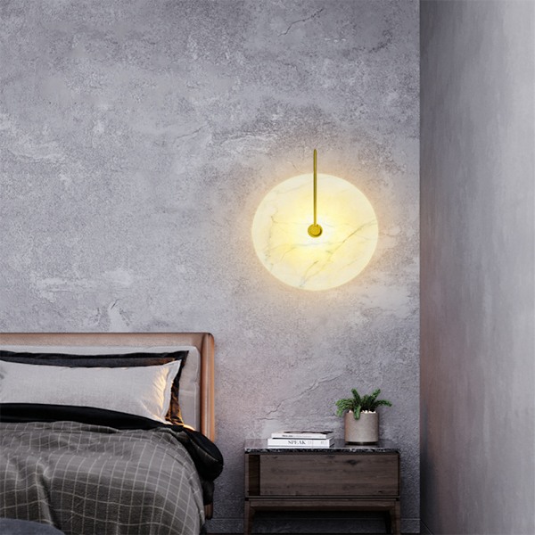 3W Vägglampa i Naturmarmor Hotell Heminredning Vardagsrum Sänglampa Korridor Entrébelysning