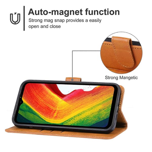 Lærtelefonveske for Ulefone Power Armor 19 Brown