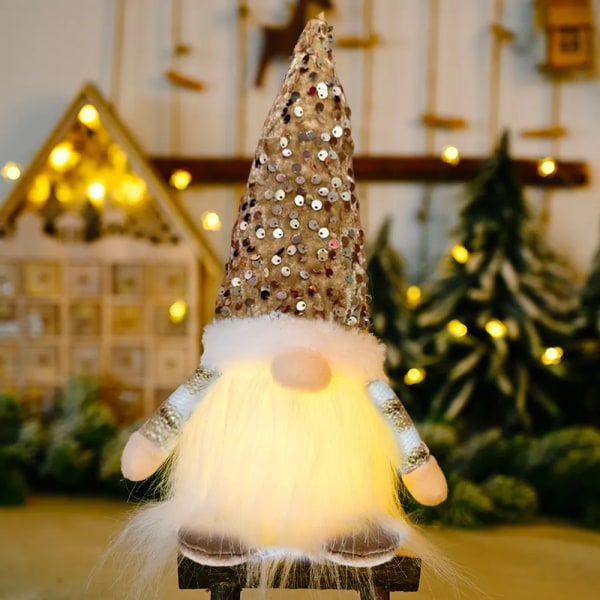 30 cm juldocka tomtetomte med ledljus juldekorationer för hemmet jul Navidad nyår 2023 barngåvor F