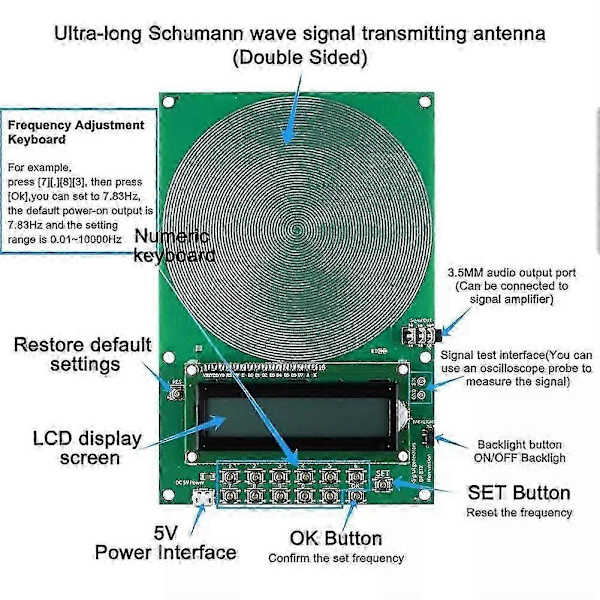 Healflux Custom Frequency Generator V2, Schumann Resonance Generator Red