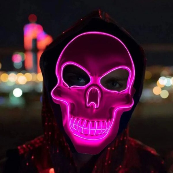 Halloween Skräck Skull Mask LED Kallljus Mask LED Halloween Mask Cosplay Mask Halloween Party Dekoration Lysande Skull Masker