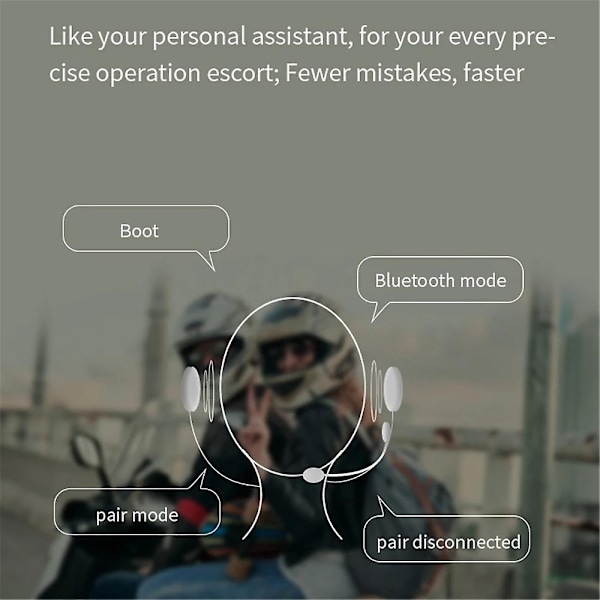 st Bluetooth Intercom Motorcykel Halvhjälm Bluetooth Headset för 2 Förare Intercomunicador Wirel-WELLNGS