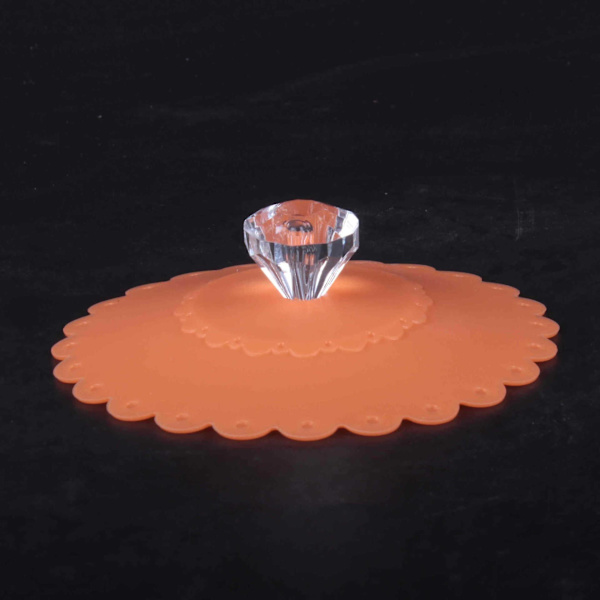2 st Silikon Glas Koppskydd Återanvändbara Dammtäta Koppskydd Livsmedelsgodkända Silikon Dricksglas Kopplock Orange