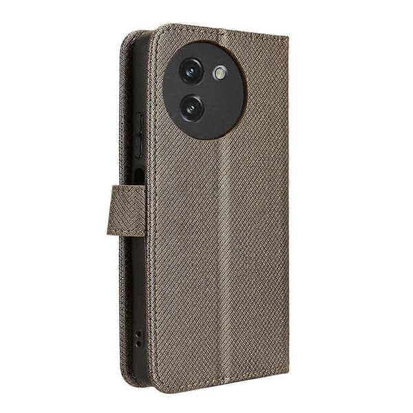 Mobilskal i läder med diamantstruktur Brown For Doogee Note 59 / Note 59 Pro