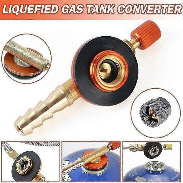 Gassregulator for campingkomfyr med propanadapter