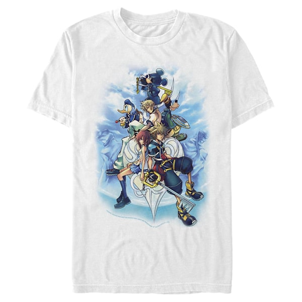 Kingdom Hearts 2 Box Art -graafinen t-paita valkoinen -HOA895