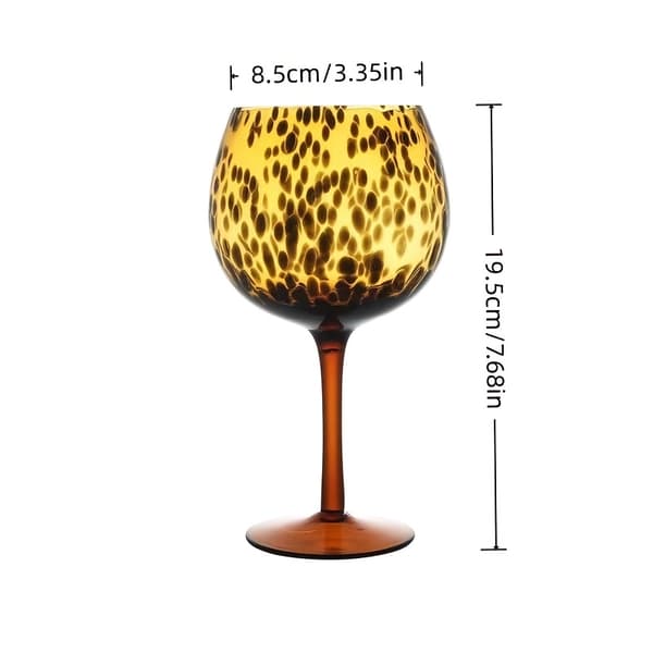 Vintage Vinglas med Leopardprint Elegante Høje Stilkglas Holdbart Glas til Hjemmefester 2pcs
