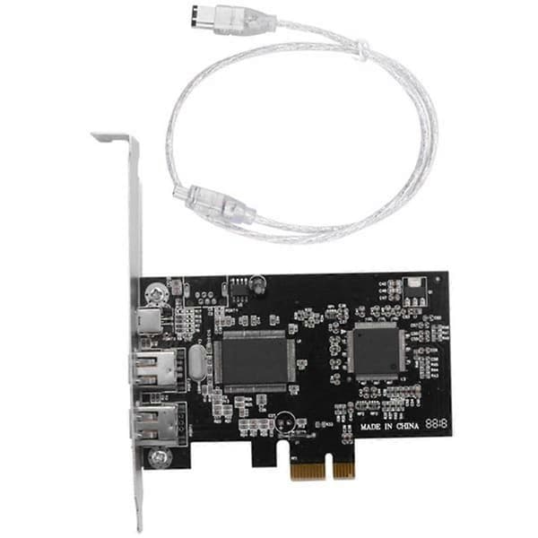 PCI Express X1 PCI-E FireWire 1394A IEEE1394 Controller Kort 3 Port til Desktop Black