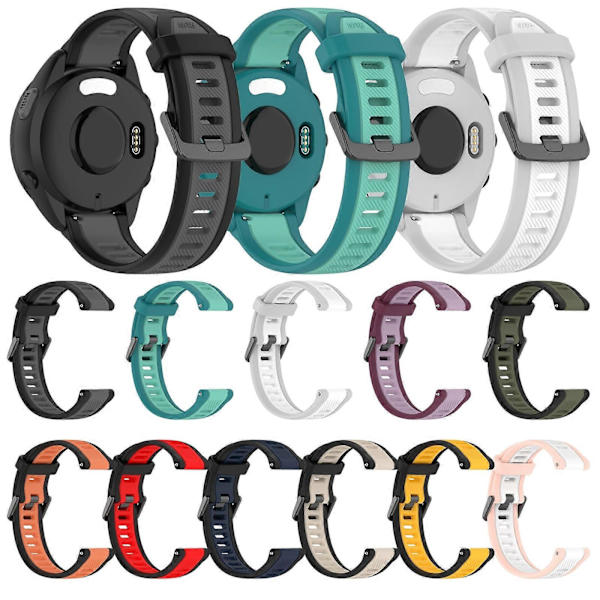 22 mm silikone urrem til Garmin Forerunner 255 White Grey