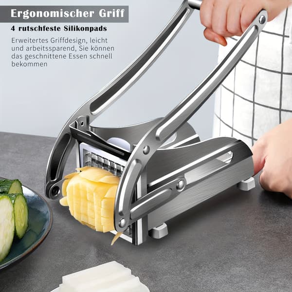 Grønnsakskutter, pommes frites-kutter Sølvfarvet grå