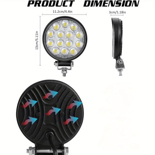 Set med 2 LED runda ljusramper, 11,43 cm 2pcs