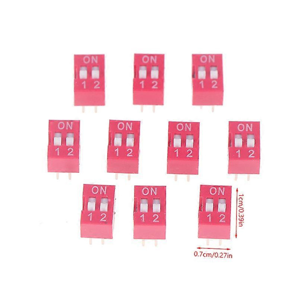 10 stk. Slide Type Switch Module 1 2 3 4 5 6 8PIN 2.54mm DIP Rød Pitch Toggle Switch Rød Snap Switch Dial Switch IGMOPNRQ A2