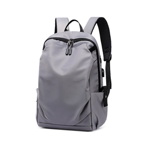Vattentät ryggsäck för män USB Laddningsport Ryggsäck Travel School Axelväskor Grey