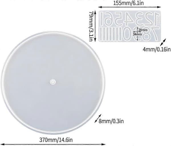 Klocka Silikonform Epoxiharts, Klockhartsformar för DIY Väggklocka Konst