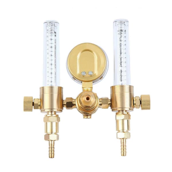 Argonregulator med dobbel utgang, flowmåler, reservedeler, profesjonell