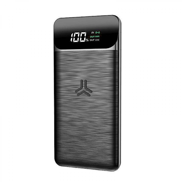 Qi langaton varavirtalähde 10000mah Suurikapasiteettinen kannettava laturi pikalataus (musta)