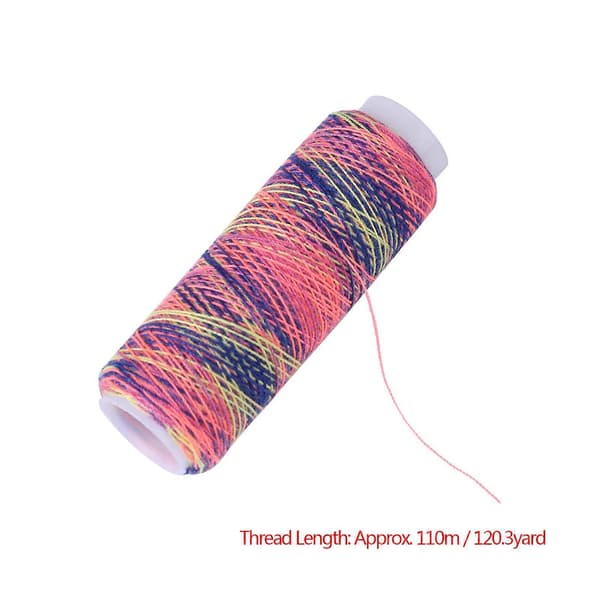 5 stk. Flerfarget Gradient Polyester Sytråd Spoler 110m