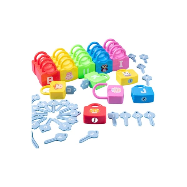 Montessori set leksak toddler toddler praktiskt liv set i trä 26 lås 26 nycklar Colourful