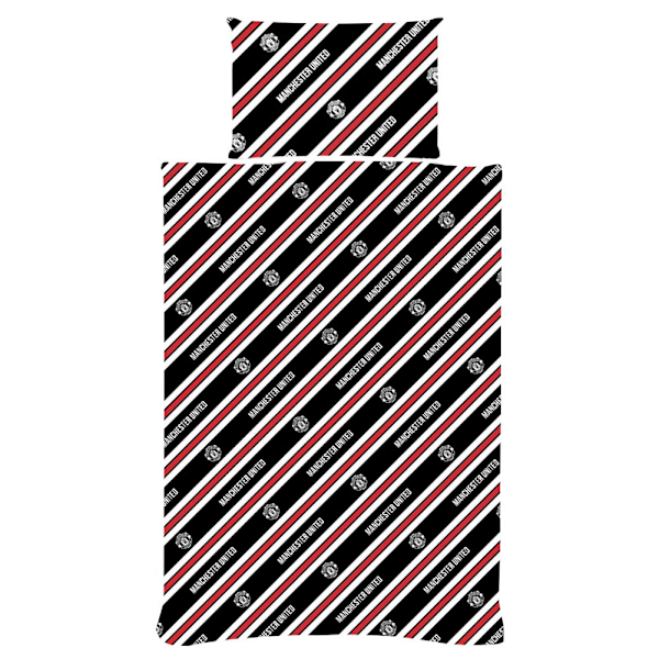 Manchester United FC Core Stripe Dynebetrækssæt Enkelt Seng Rød/Gul/Sort Red/Yellow/Black Single