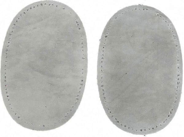 1 Par Ovaler Lapper i Semsket Stoff for Albue- og Knereparasjon Grey