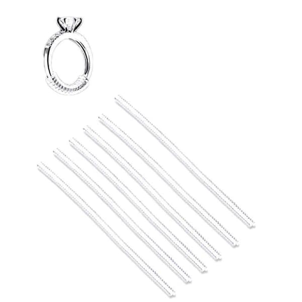 6 stk. usynlig ringstørrelsesjusterer TPU ringbeskytter klar ringstørrelsesreduserer for løse ringer (tynn) Silver