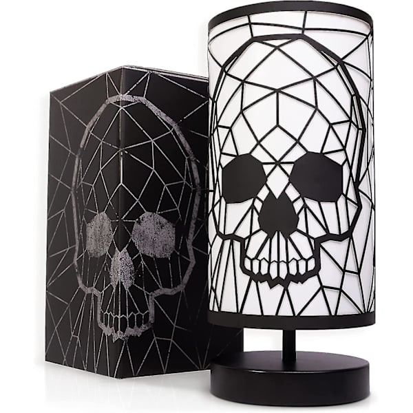 Metallisk Svart Skalle Lampa Gotisk Inredning Skalle Inredning Gotisk Lampa Goth Rumsdekor Skelettlampa feng