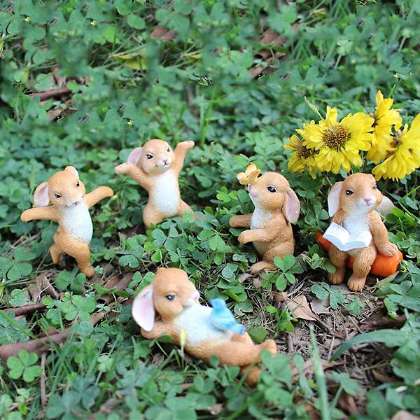 Påskhare Figurin Mikro Landskap Miniatyr Fé Trädgård Ornament Dekoration