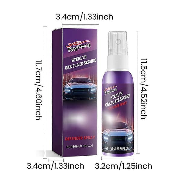 Stealth-Car Plate Secure Defender Spray Skånsom Beskyttelse Nummerplade Spray Biludstyr 2pcs