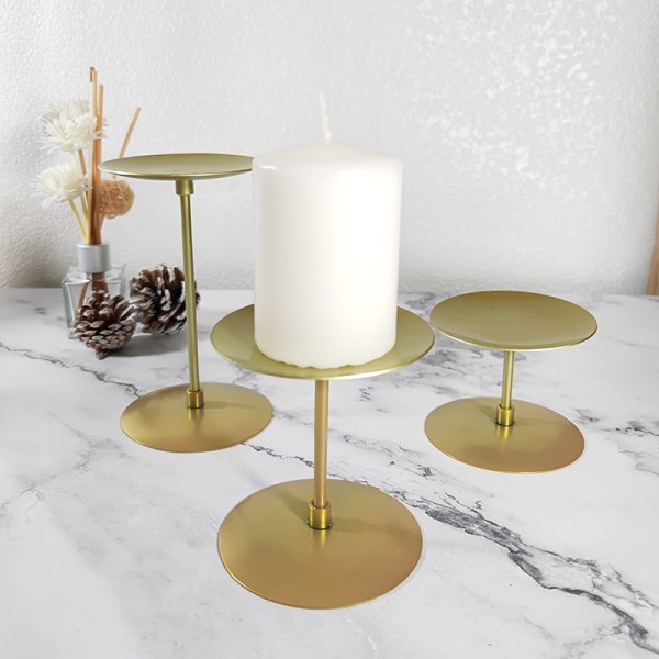 Guldpelare ljusstake - Set med 6 moderna metallljusstakar dekorativa mittstycken 6 inches.