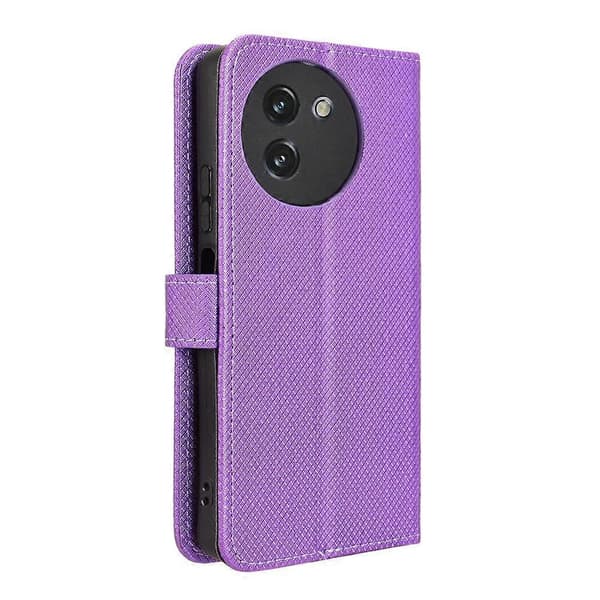 Telefoncover i læder med diamanttekstur Purple For Doogee Note 59 / Note 59 Pro
