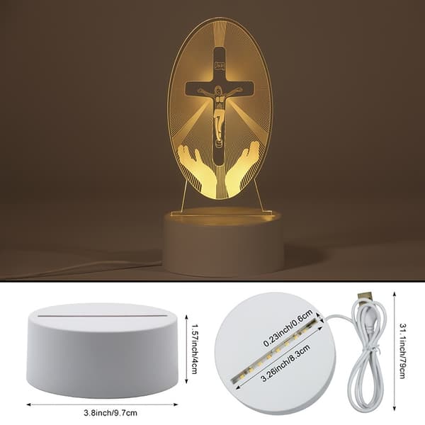 Statue Natlampe, Akrylmaterialepanel White