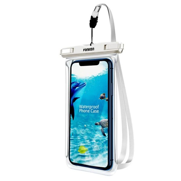 FONKEN Vattentätt phone case Mobiltelefon Coque Cover Swimming Dry Bag Underwater Case Vattentät väska till Iphone Samsung Xiaomi 1Pcs White Case