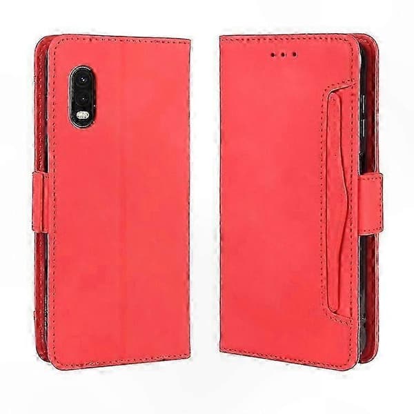 Plånboksfodral med Ställ för Galaxy Xcover Pro, Läderkompatibelt Skydd Red