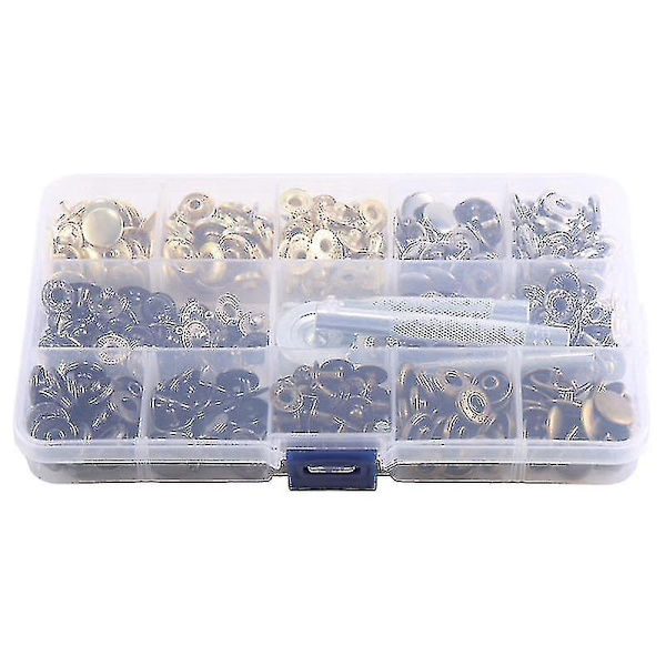 100 Set Läder Tryckknappar Kit, 12.5mm Metall Knapp Tryckknappar, 4 Färg Läder Tryckknappar Fo