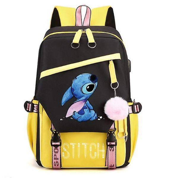 Lilo Stitch Stitch Stitch USB Laddning Skolväska Manliga Och Kvinnliga Studenter Ryggsäck Ryggsäck