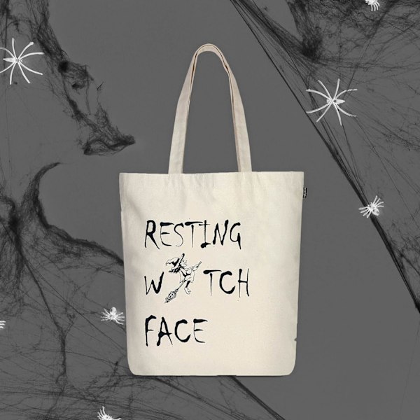 EcoRight 100% Økologisk Canvas Tote Bag med Lynlås, Miljøvenlige Små Tote Bags til Kvinder til Rejser, Strand & Shopping Witch, Please!