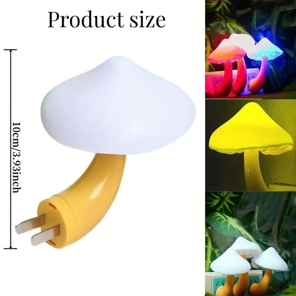 Fantasi Svamp Lampa, Natt Sensor Lampa Warm Light