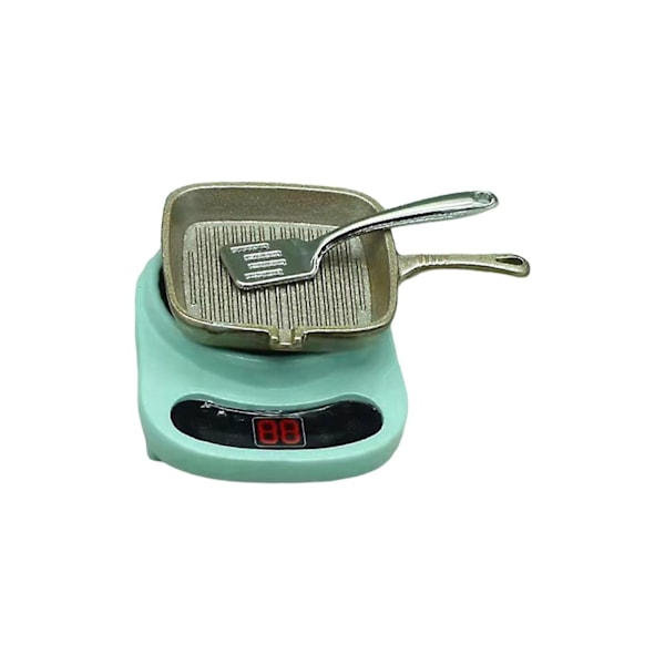1/12 Skala Dukkehus Miniature Elektrisk Legetøj Restaurant Grøn