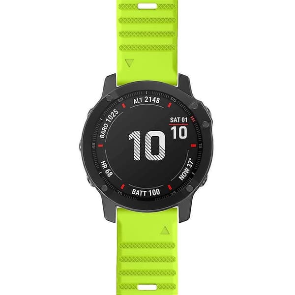 Til Garmin Fenix 6X 26mm silikonerem Green