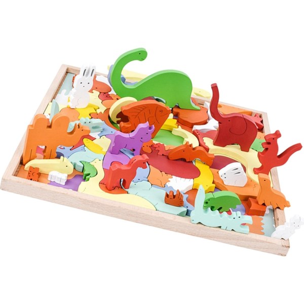 Montessori 3D pedagogiska pussel på en leksak för barn Småbarn Småbarn