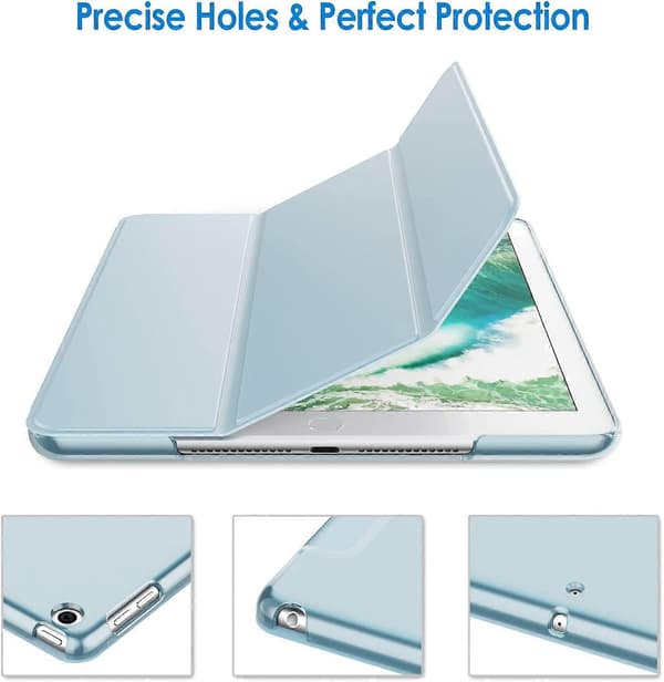 Fodral för iPad (9,7-tum, 2018/2017 modell, 6:e/5:e generationen), Smart Cover Auto Wake/Sleep Light Blue