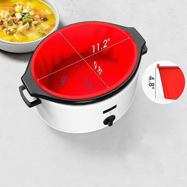 Quart Slow Cooker Liner, Liners Passer Kompatibel med Liners (Rød)