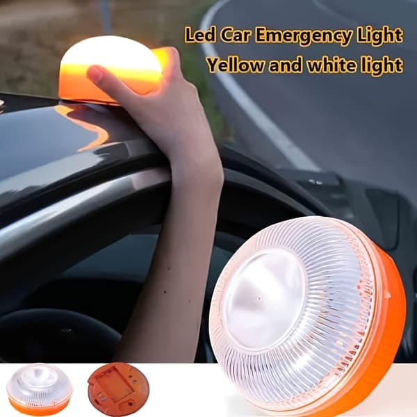 LED Bil Nødlys Magnetisk Batterifri Strobelys Sensor Varsellys 1pc