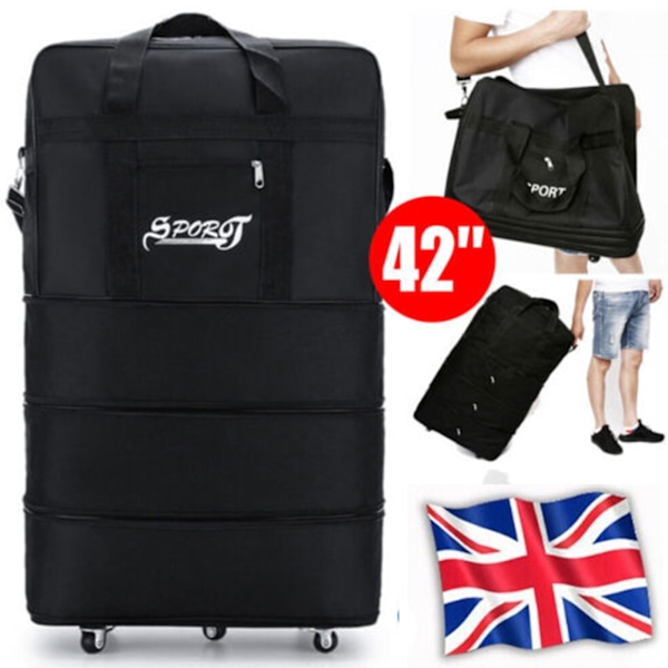42\" 6-hjuls extra stor lättvikts resväska reseväska UK LAGER