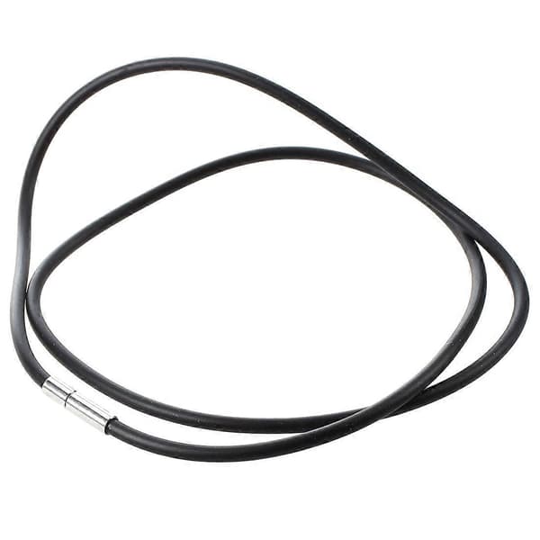 25,5 tommer 3 mm gummihalskæde med lukning i rustfrit stål - Sort Black(3MM)