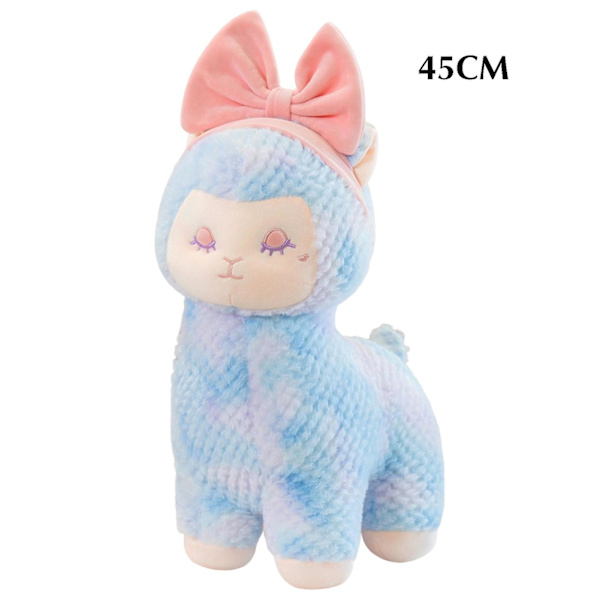 Kawaii Alpaca Plyschleksak Tecknad Plyschleksak Kudde Mjuk Bekväm Hudvänlig Plyschdocka För Vuxna Barn Pojkar Och Flickor Blue 35cm