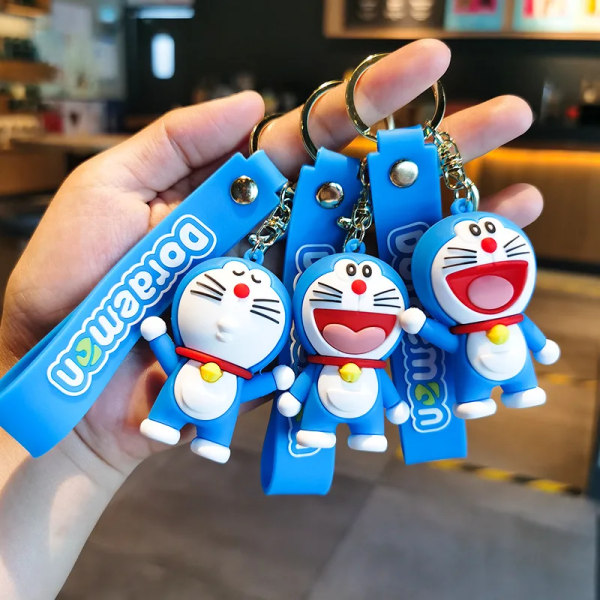 Doraemon Söt Dockhänge Anime Figurer Tinker Bell Cat Robot Cat Kawaii Mode Nyckelring Väska Nyckelring Hänge Födelsedagspresenter I style