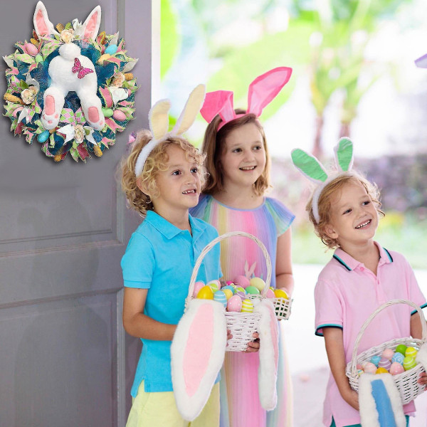 Påsktjuv Kaninrumpa Lämplig för familjekrans med öron Tecknad kaninform Söta dekorativa prydnader
