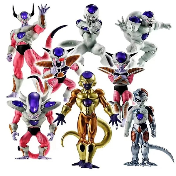 8-pack Dragon Ball Z Frieza Figurin, Tredje Formen, PVC Actionfigurer, Samlarobjekt Modell, Leksaker, Gåvor