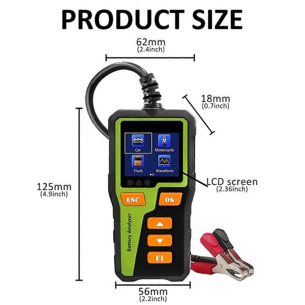 BT-30 Batteritester Lasttester Digital Bilbatterianalysator